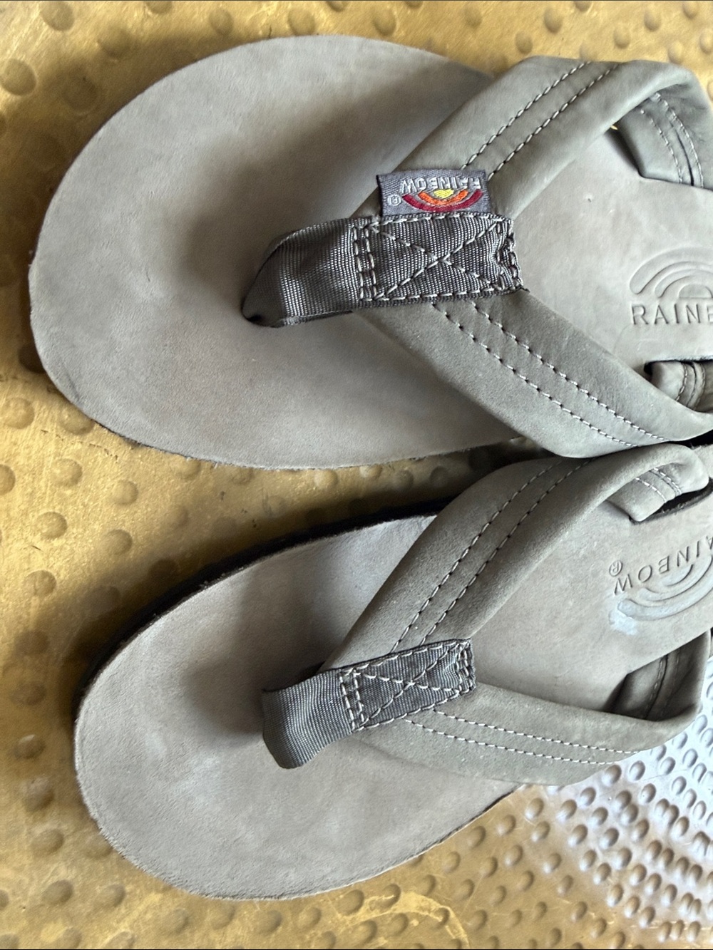 Rainbow Sandals Grey Suede Flip Flops - Picture 4 of 4